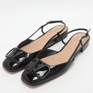 VALENTINO GRAVANI VLOGO patent-leather slingback flats